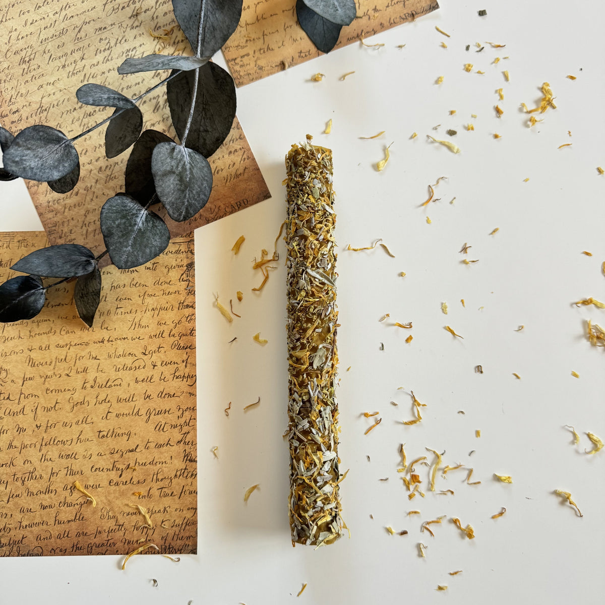 Vela de Miel Limpieza y Renovación · Ruda, Salvia y Caléndula